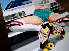 Roller skater - figurative collage