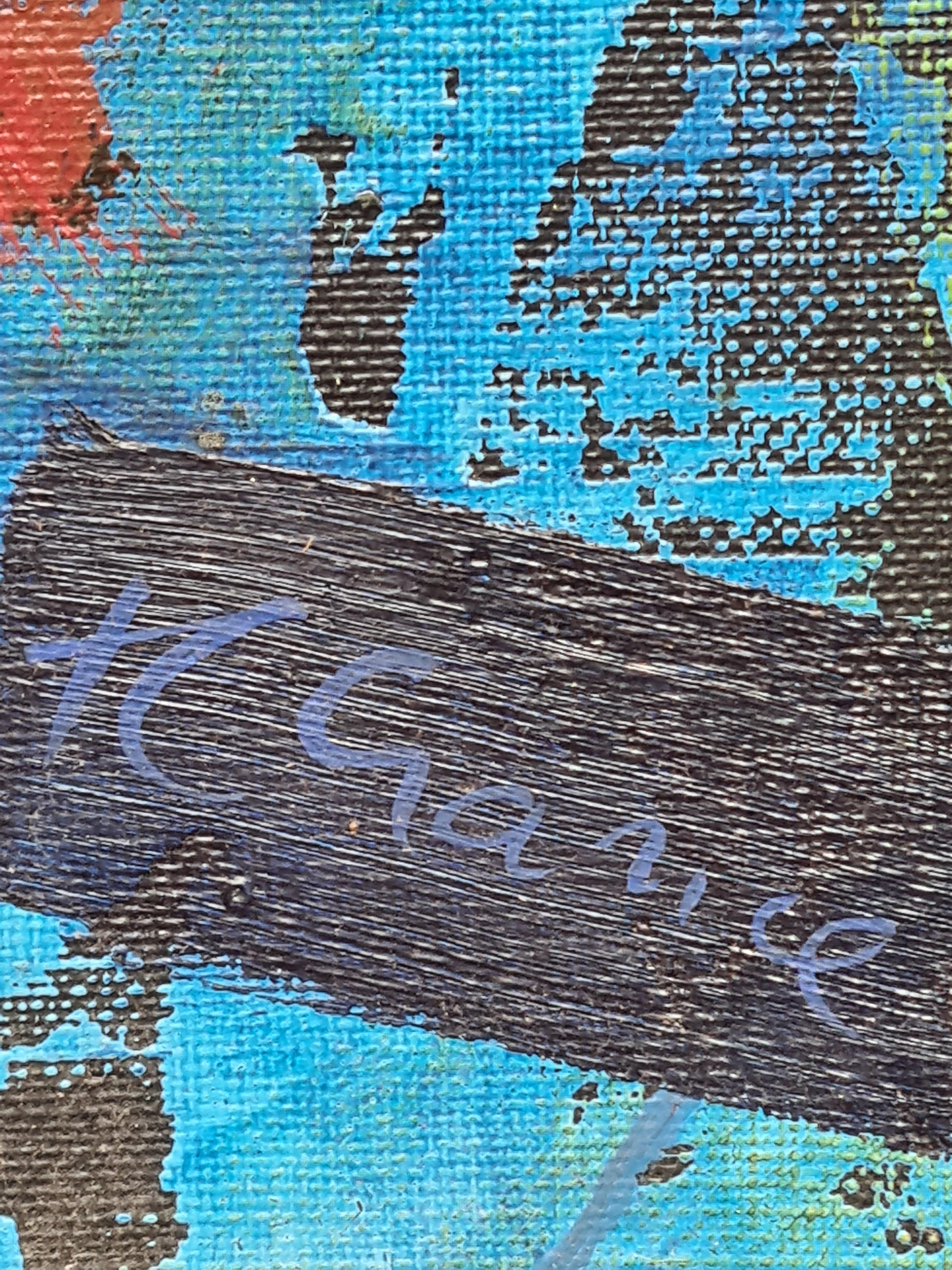 Narzissen, Pose 18, Französisches Porträt des abstrakten Expressionismus. Acryl auf Leinwand.  (Abstrakter Expressionismus), Painting, von Joel Crance