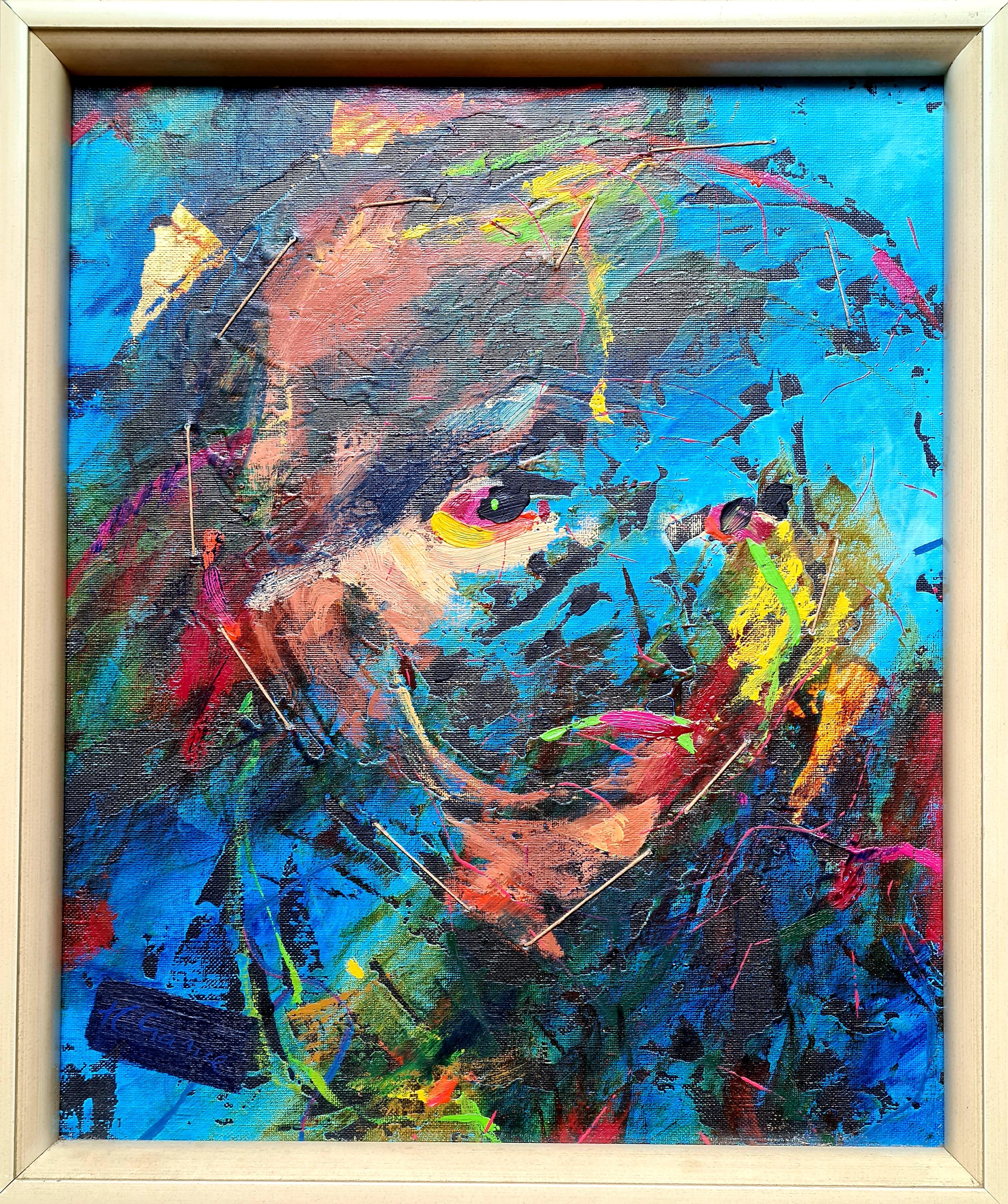 Joel Crance Portrait Painting - Narcissus, Pose 18, French Abstract Expressionist Portrait. Acrylic on Canvas. 