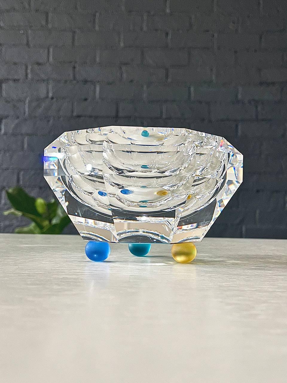 Austrian Joel Desgrippes Crystal Colorado Bowl for Swarovski