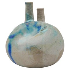 Joel Edwards Blue Drip Pottery Vessel Sculpture Vase