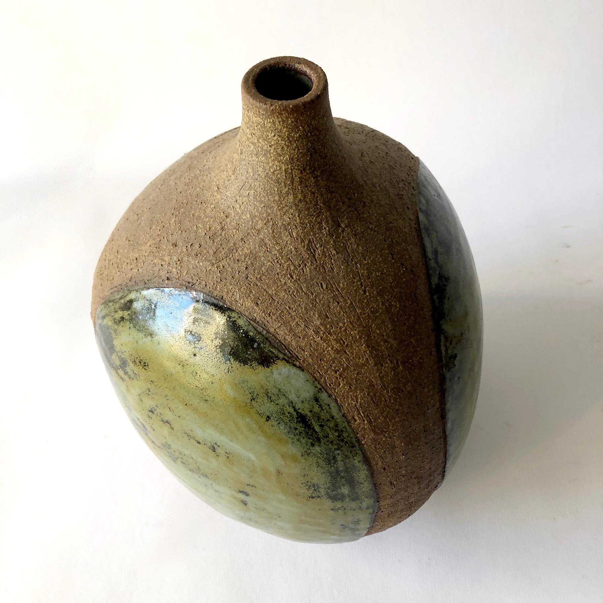 Mid-Century Modern Joel Edwards California Studio Stoneware Triple Sided Vase 