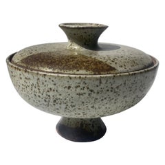 Joel Edwards, Footed Lidded Bowl in Pottery/Ceramic, Signed