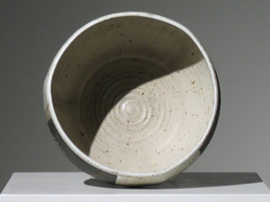 Modernist Three-Panel Incised and Glazed Ceramic Bowl 1