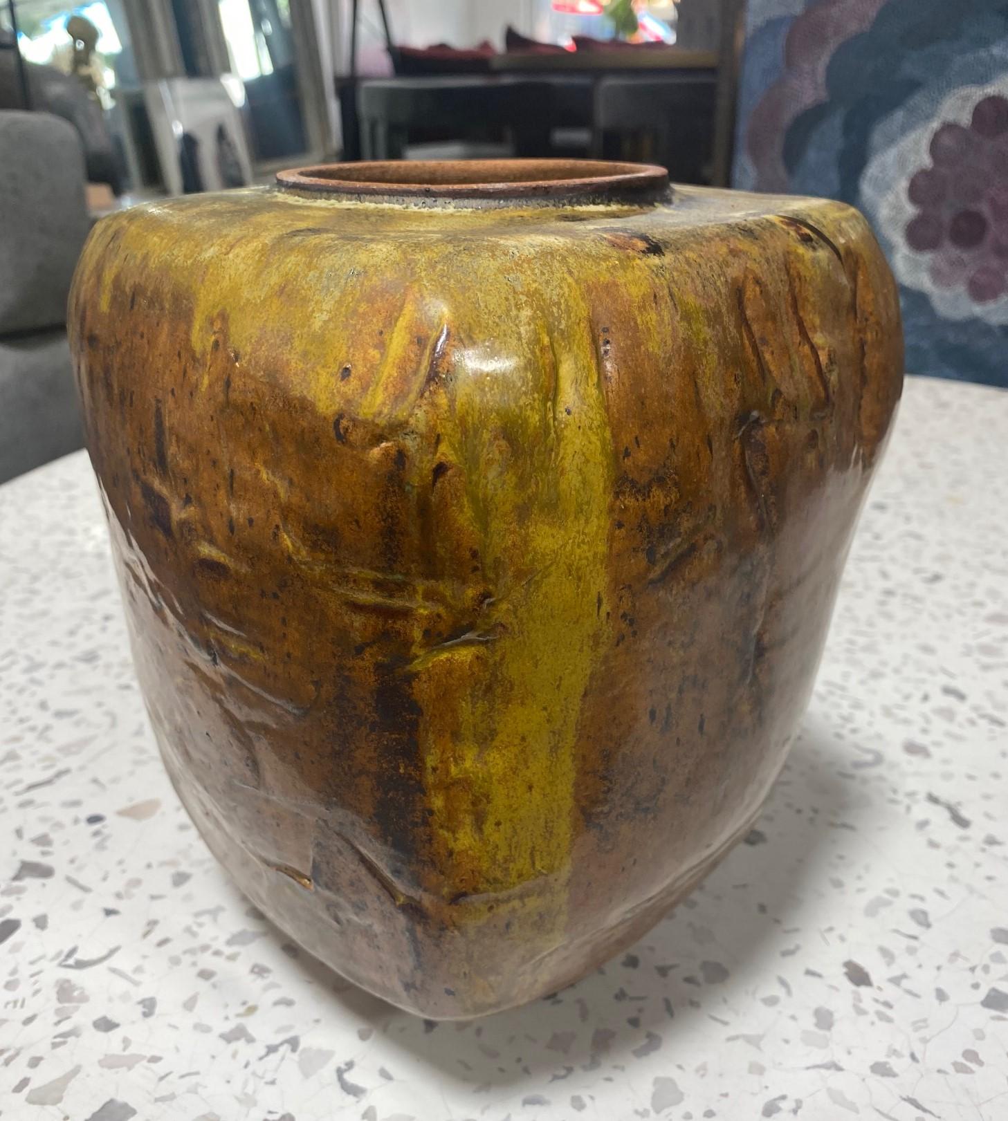 Joel Edwards Signé Mid-Century Modern Brutalist California Studio Pottery Vase en vente 4