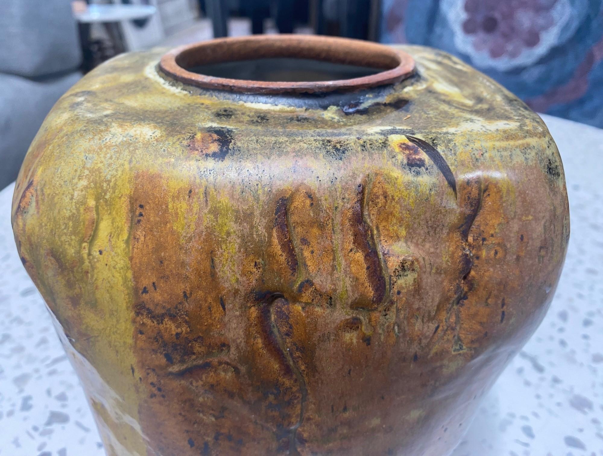 Joel Edwards Signed Mid-Century Modern Brutalist California Studio Pottery Vase For Sale 7