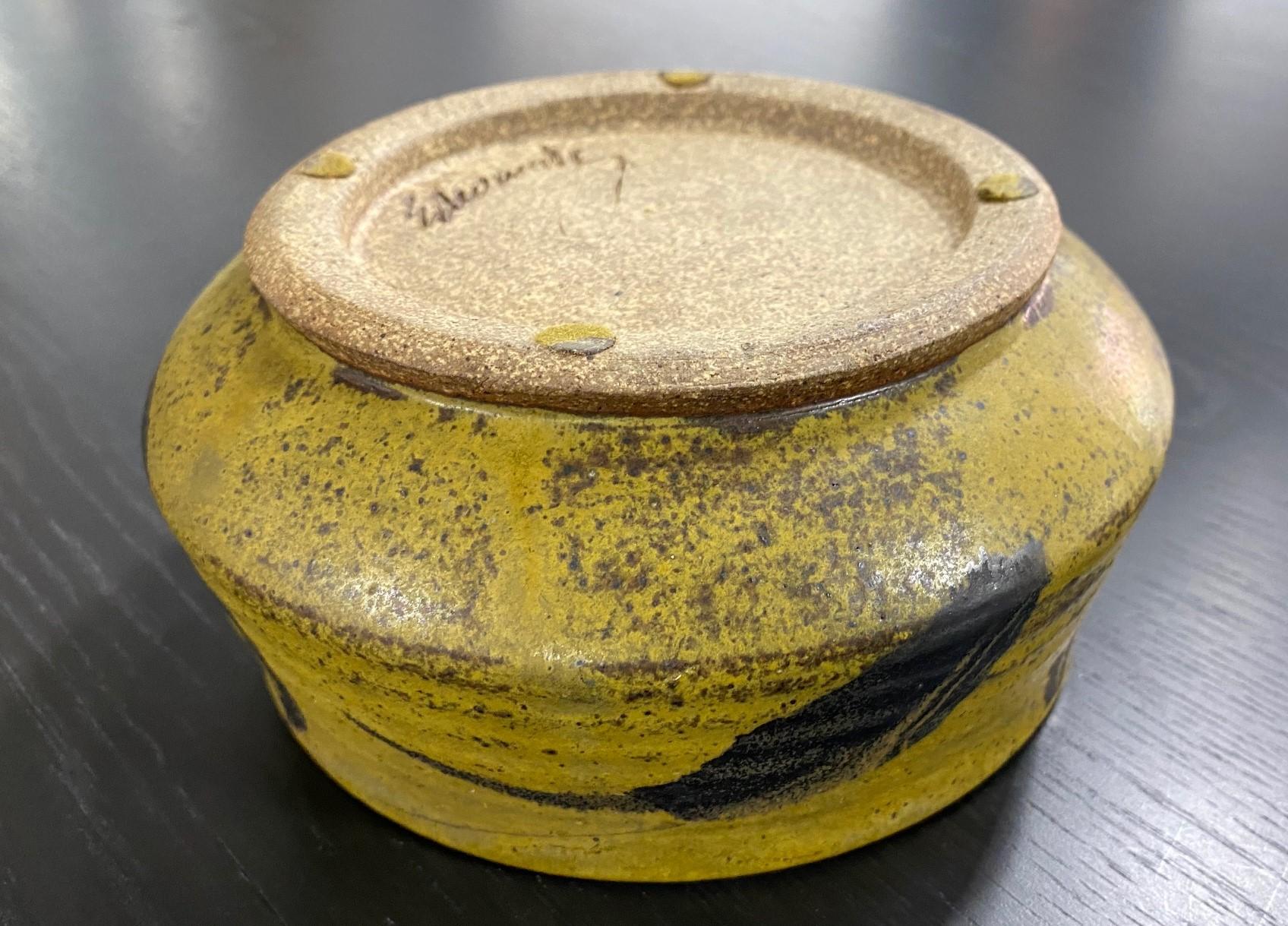 Joel Edwards Signed Mid-Century Modern California Studio Pottery Ceramic Bowl For Sale 4