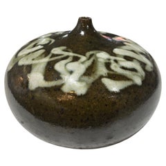 Vase en grs sign Joel Edwards, California Studio Pottery, style mi-sicle moderne