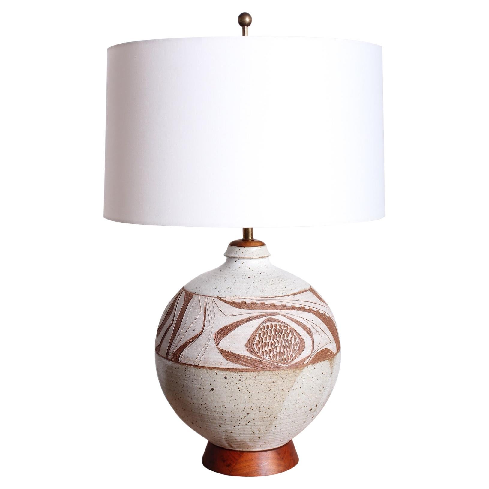 Joel Edwards Studio Ceramic Lamp For Sale