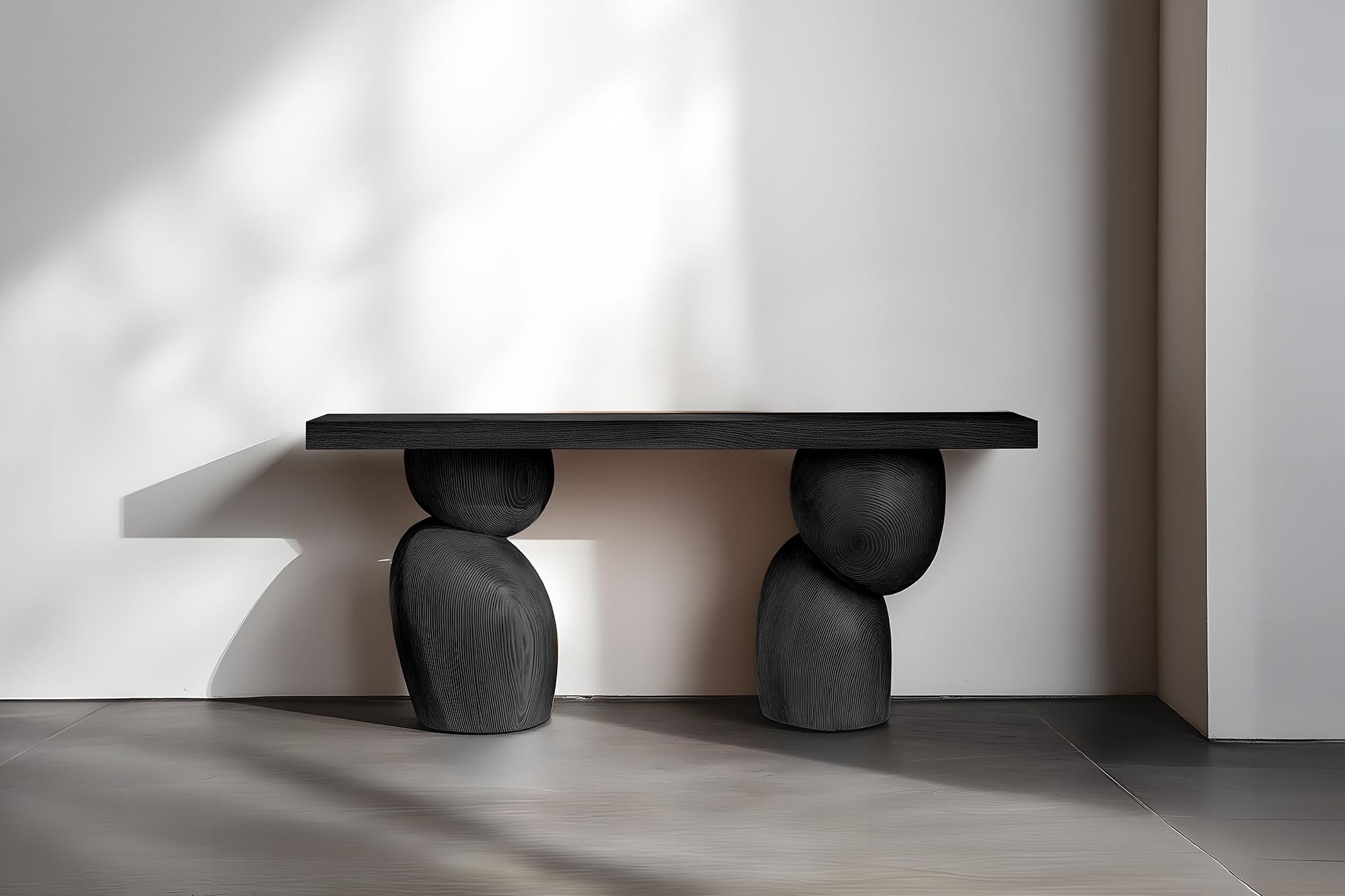 Joel Escalona Elefante Console Table 47, Solid Wood, Geometric Detail In New Condition For Sale In Ciudad de México, CDMX