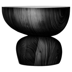 Joel Escalona Elefante Side Table 17, Hefty Rounded Form, Solid Walnut Wood