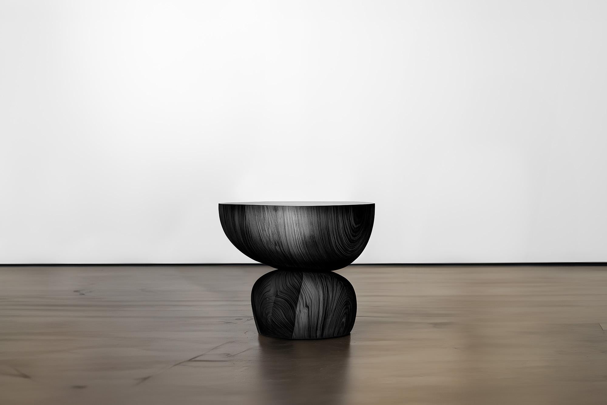 Joel Escalona Elefante Side Table 17, Hefty Rounded Form, Solid Walnut Wood In New Condition For Sale In Ciudad de México, CDMX