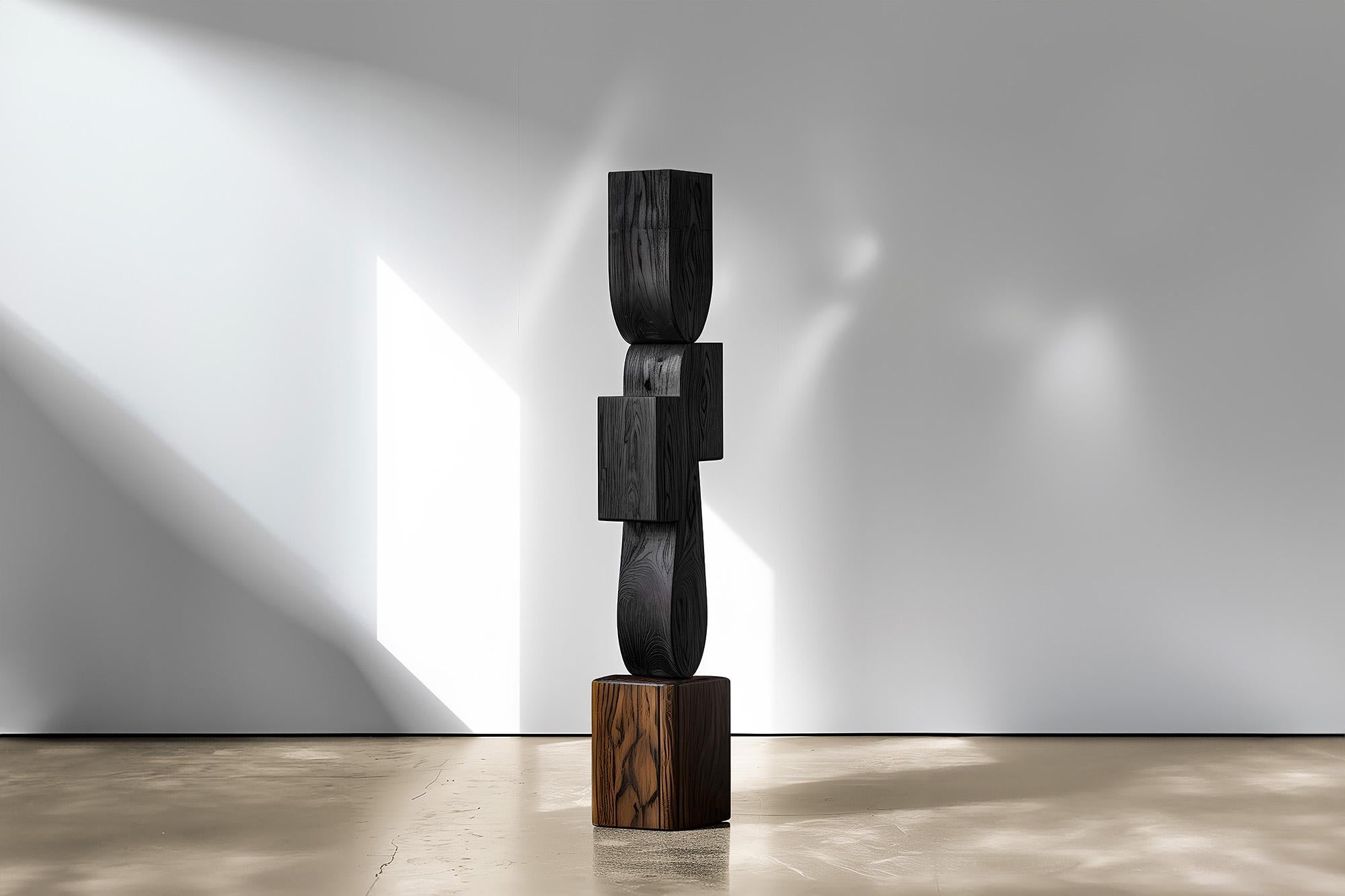 Joel Escalona Unseen Force No42 Zeitgenössische dunkle Holzskulptur (Moderne der Mitte des Jahrhunderts) im Angebot