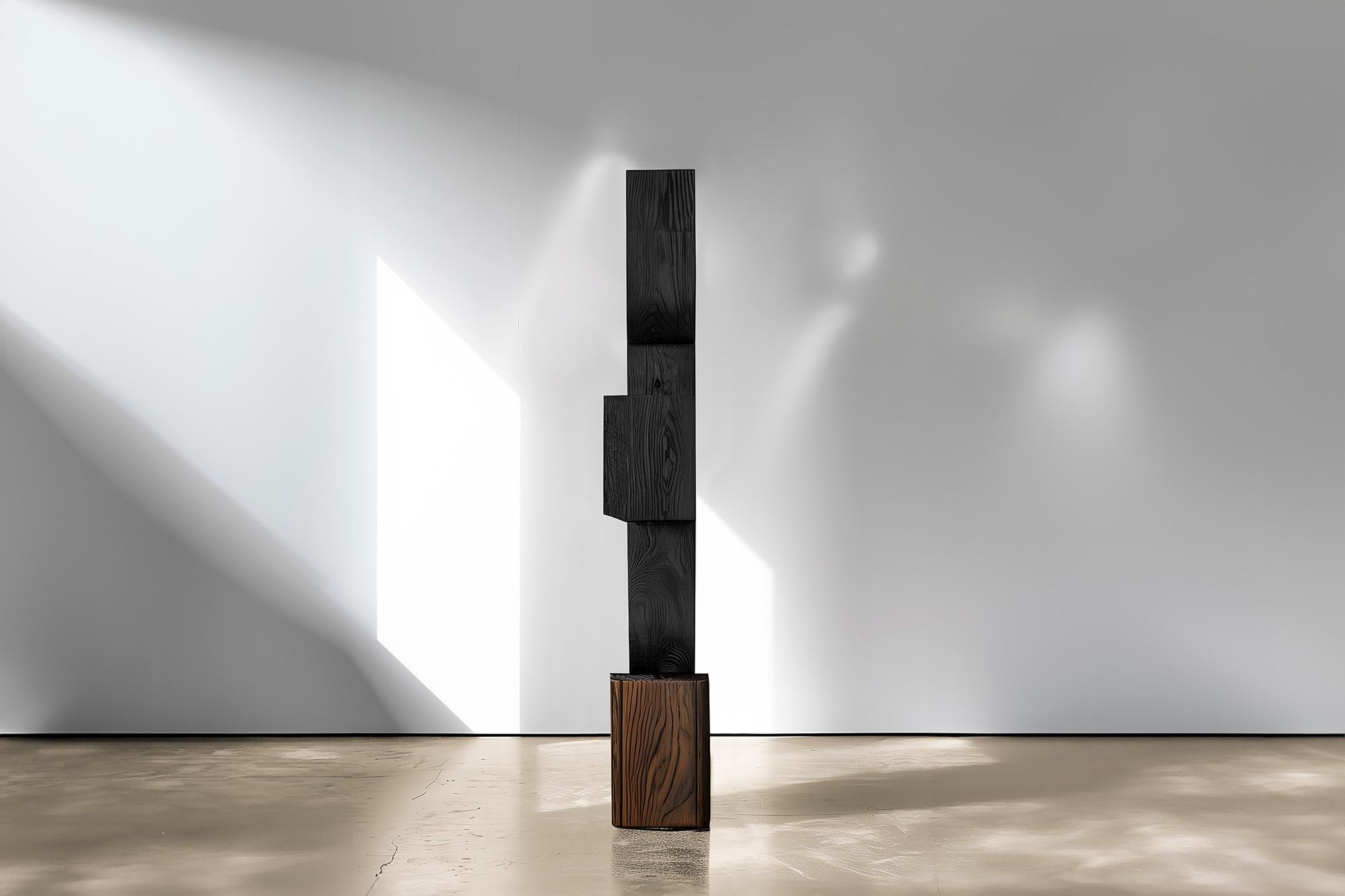 Joel Escalona Unseen Force No42 Zeitgenössische dunkle Holzskulptur (Mexikanisch) im Angebot