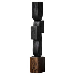 Joel Escalona Unseen Force No42 Contemporary Dark Wood Sculpture