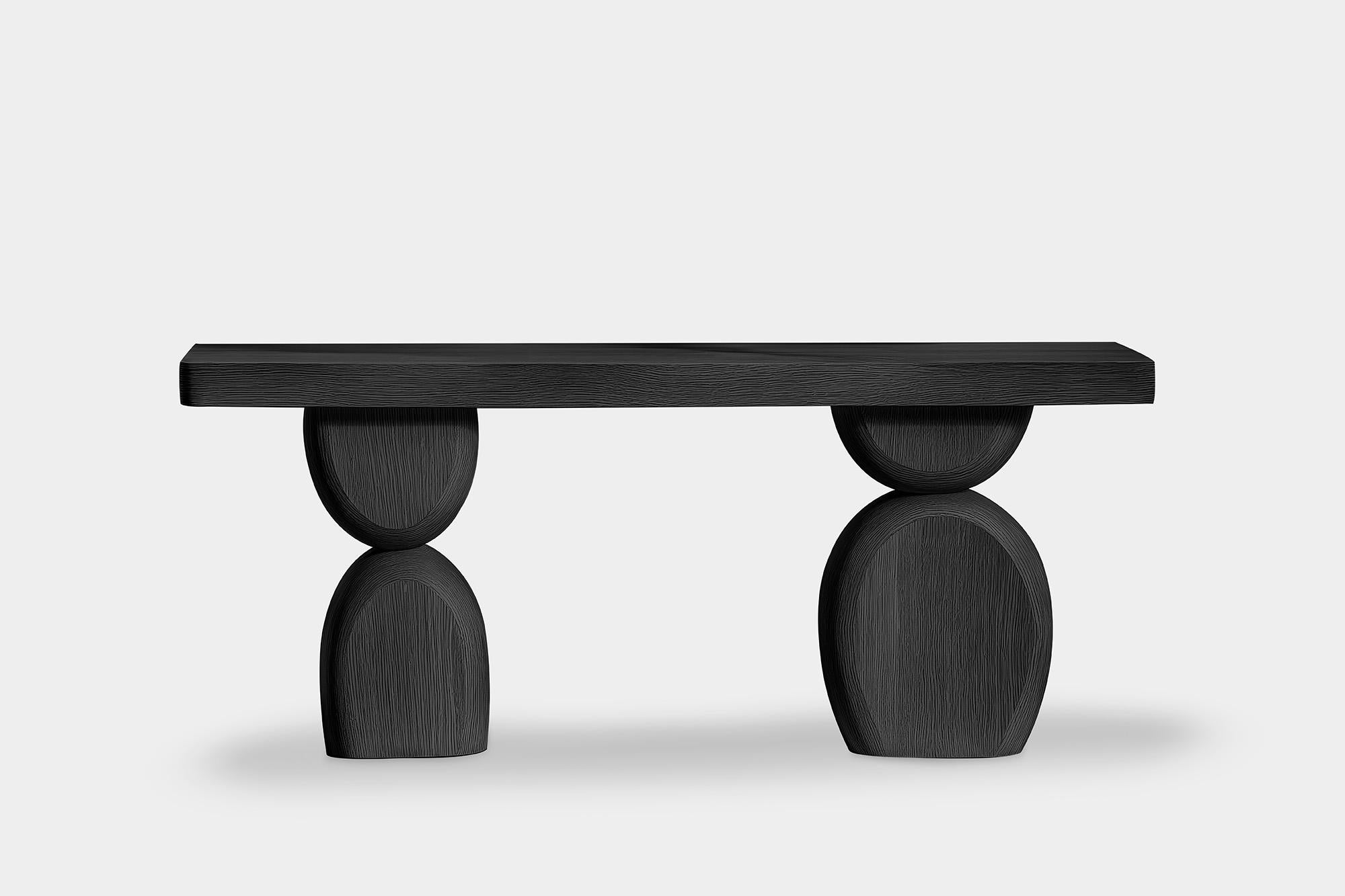 Mexican Joel Escalona's Elefante Console Table 53, Artistic Wood Finish For Sale