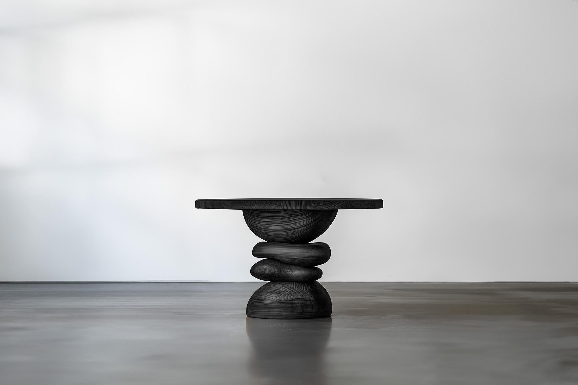 Joel Escalona's Elefante Side Table 12, Rounded Silhouette, Walnut Wood In New Condition For Sale In Ciudad de México, CDMX