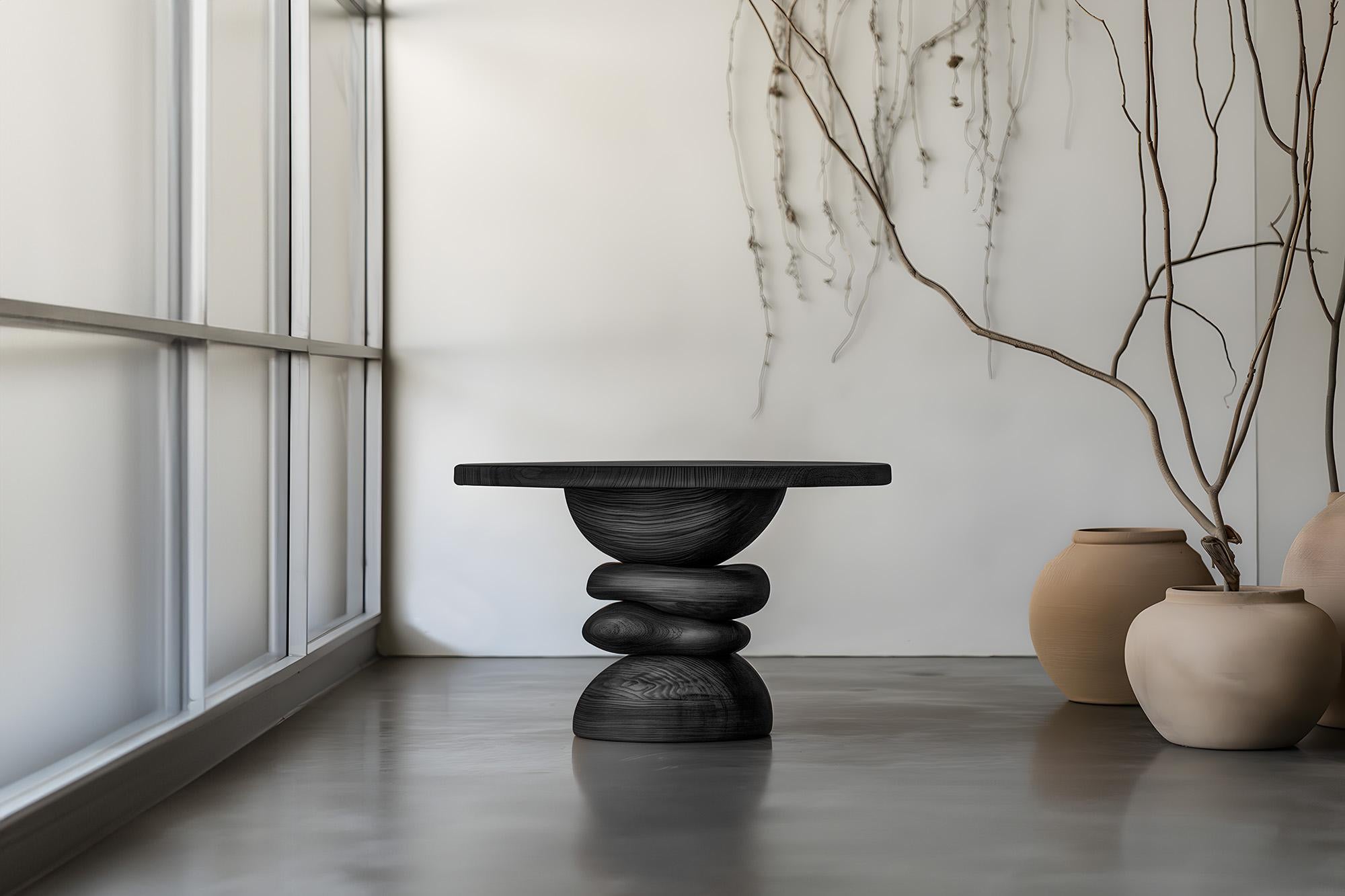 Contemporary Joel Escalona's Elefante Side Table 12, Rounded Silhouette, Walnut Wood For Sale