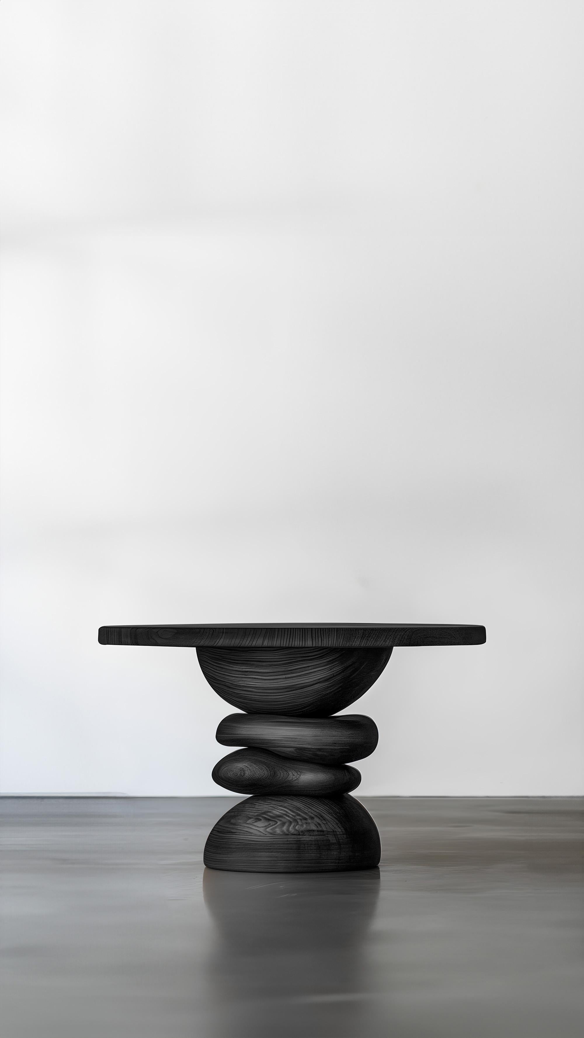 Hardwood Joel Escalona's Elefante Side Table 12, Rounded Silhouette, Walnut Wood For Sale
