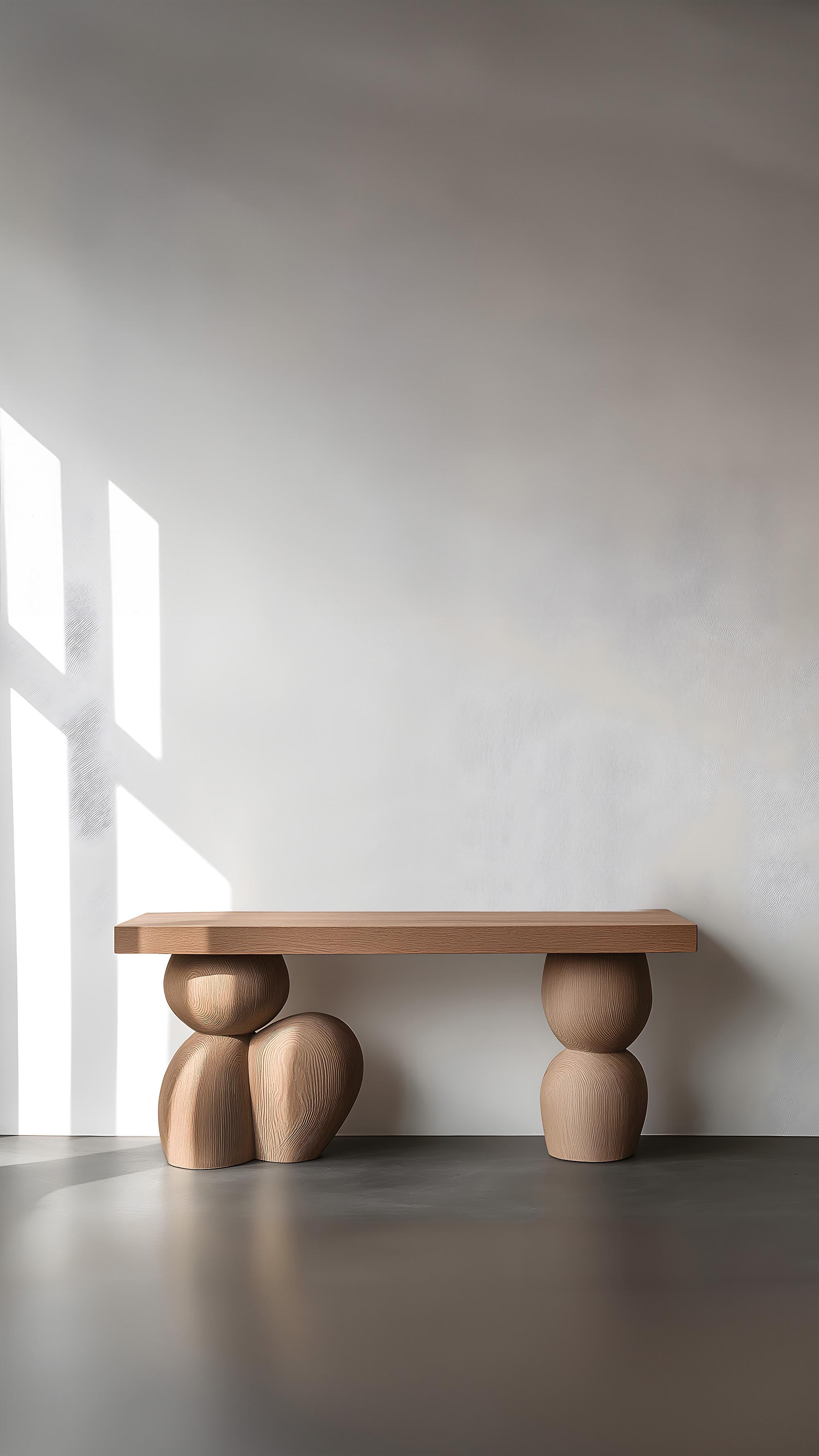 Mexican Joel Escalona's Elefante Table 44, Sturdy Solid Wood, Modern Edge For Sale