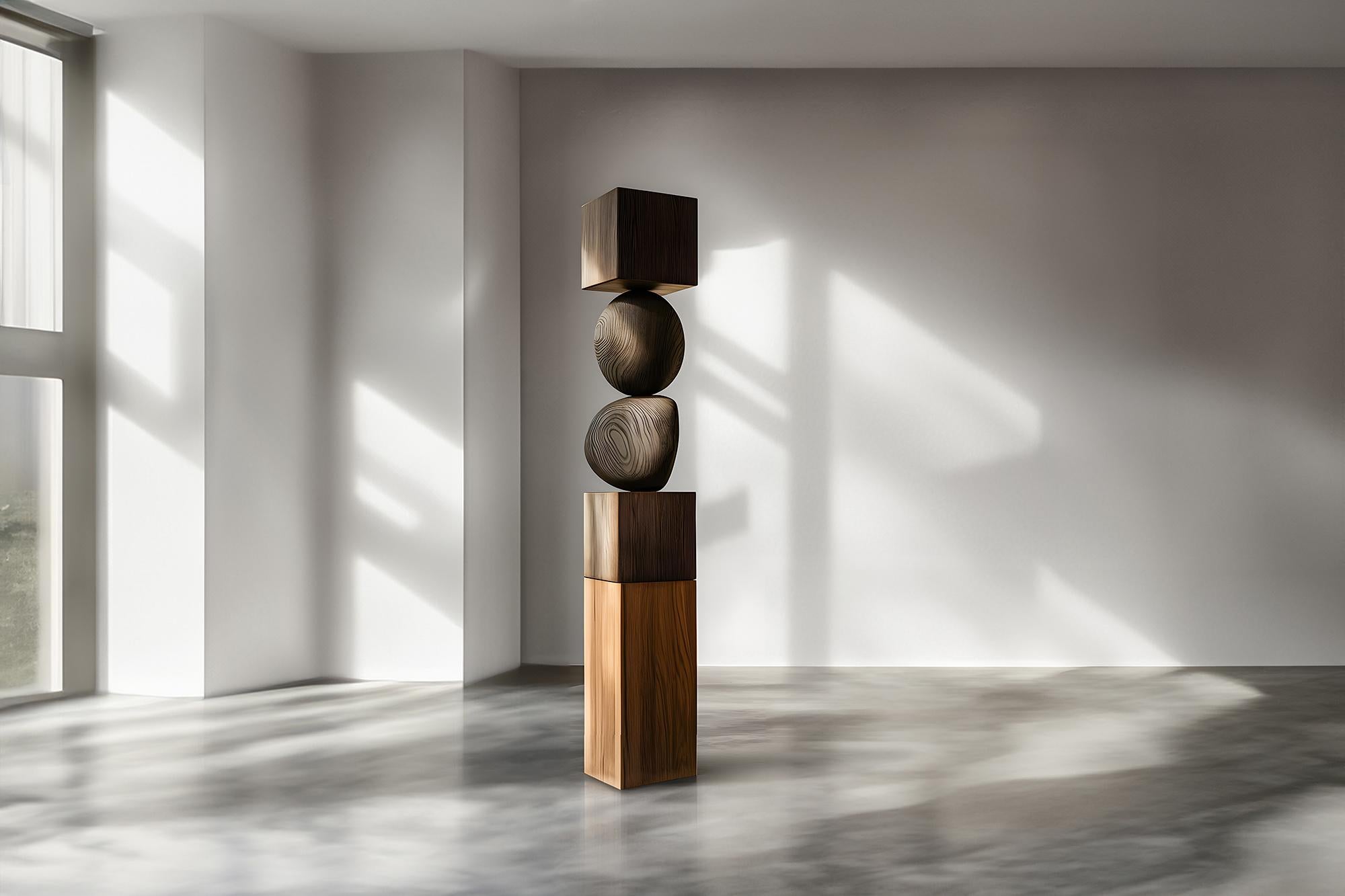 Joel Escalona's Modern Totem, Dark Burned Oak Creation, Still Stand No84
——


Joel Escalona's wooden standing sculptures are objects of raw beauty and serene grace. Each one is a testament to the power of the material, with smooth curves that flow