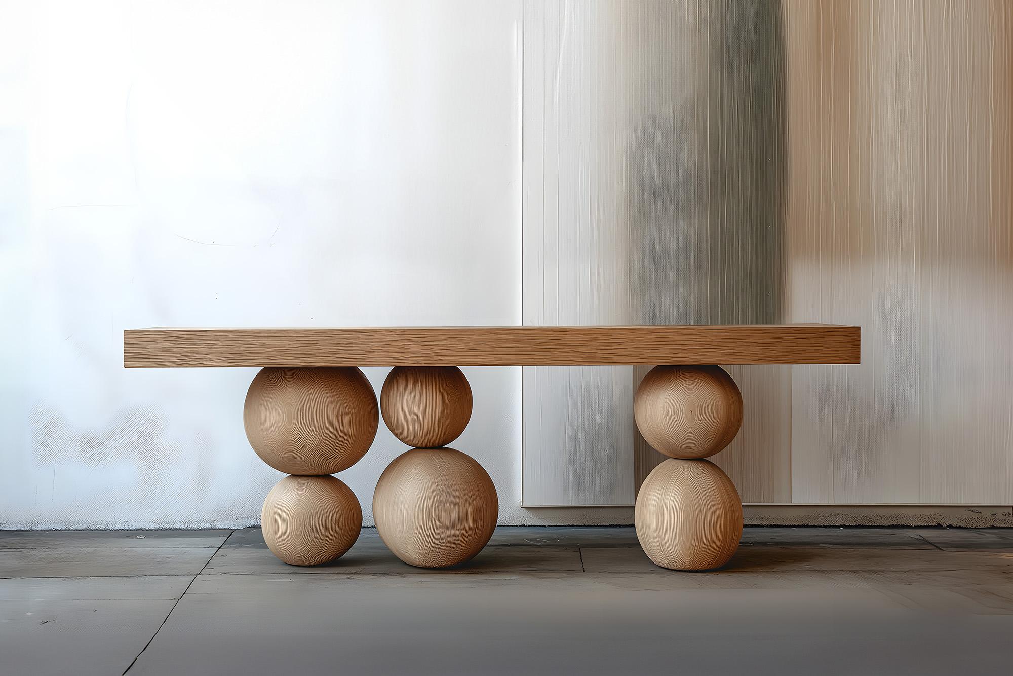 Brutalist Joel Escalona's NONO Elefante Table 60, Smooth Solid Wood, Sleek Style For Sale