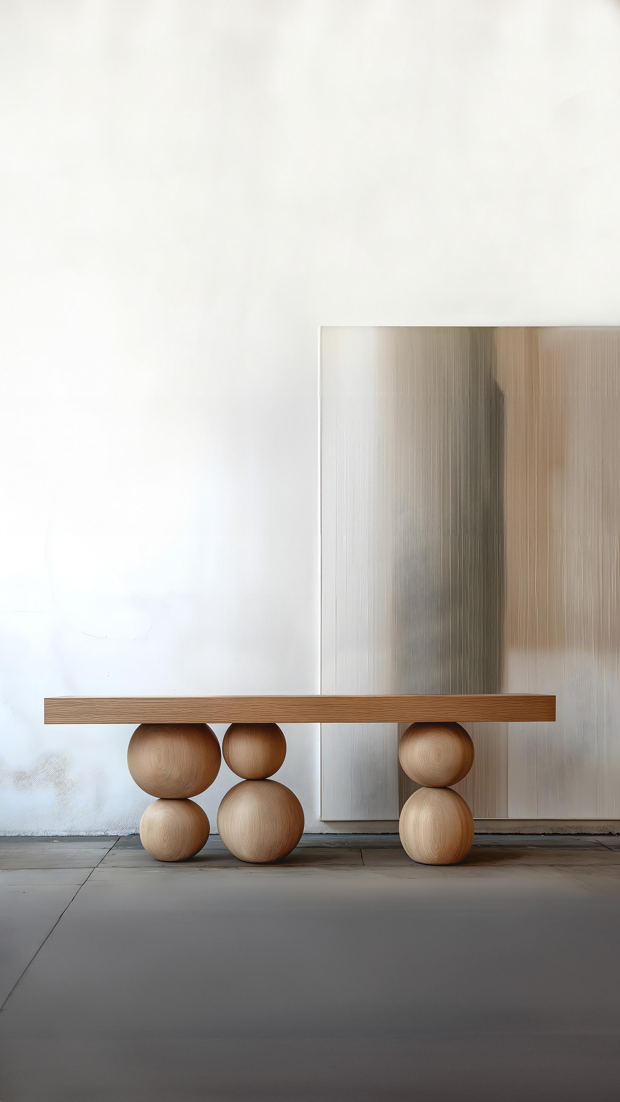 Mexican Joel Escalona's NONO Elefante Table 60, Smooth Solid Wood, Sleek Style For Sale