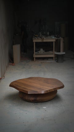 Joel Escalona's Round Coffee Table Solace 50: Solid Parota Wood