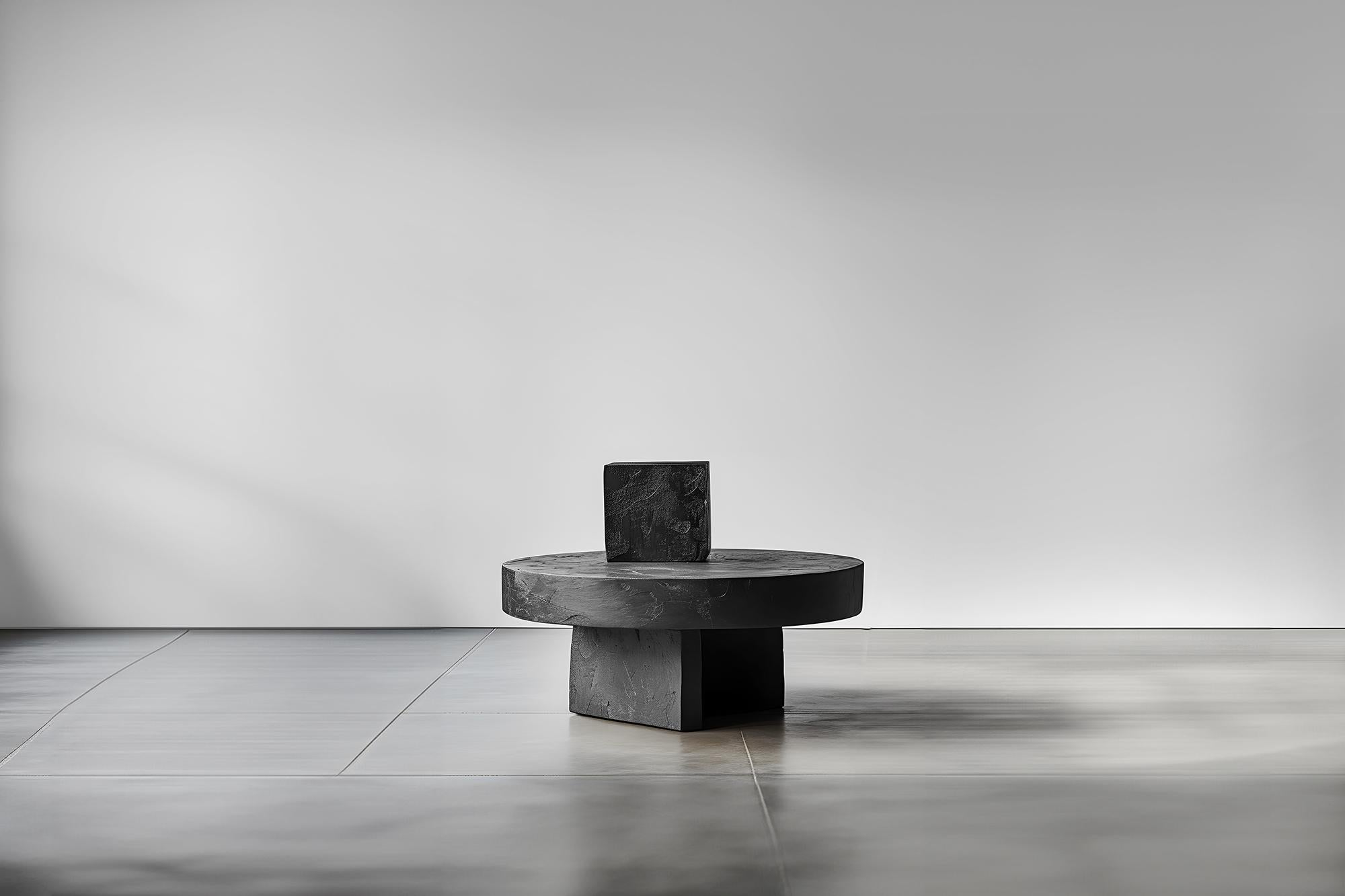 Brutalisme La force invisible de Joel Escalona n°49 : sculpture en bois massif, table d'art en vente