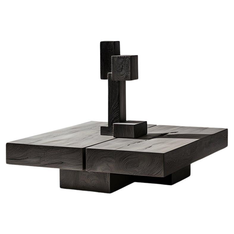 Forza invisibile #51 di Joel Escalona: Tavolo in legno massiccio con scultura