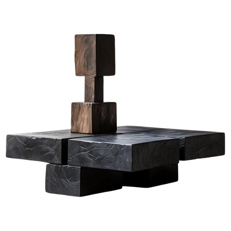 Joel Escalona's Unseen Force #57: Solid Oak Table, Sculptural Presence For Sale