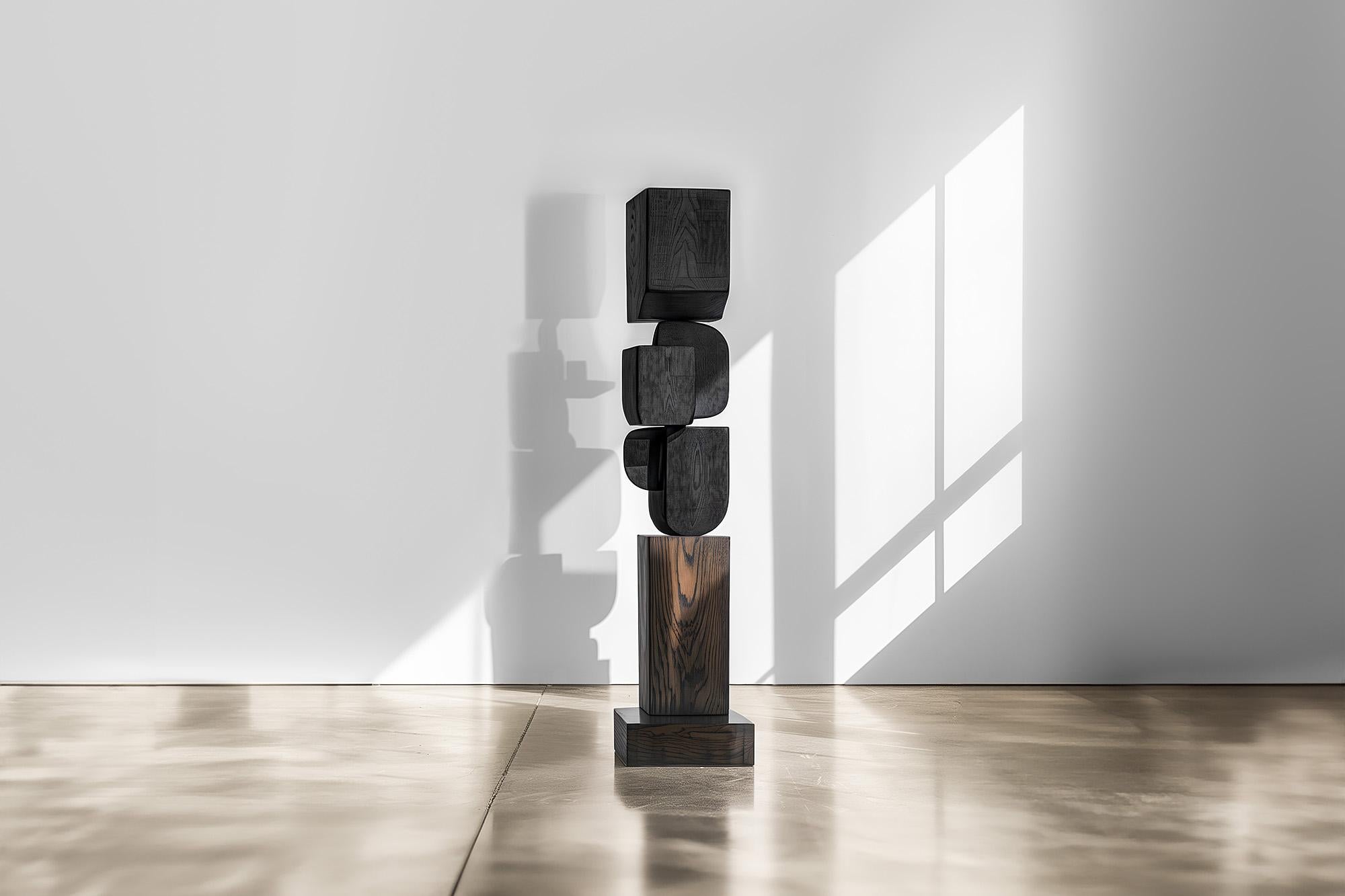 Mid-Century Modern Joel Escalona's Unseen Force #59: Coffee Table Sculpture, Solid Oak For Sale