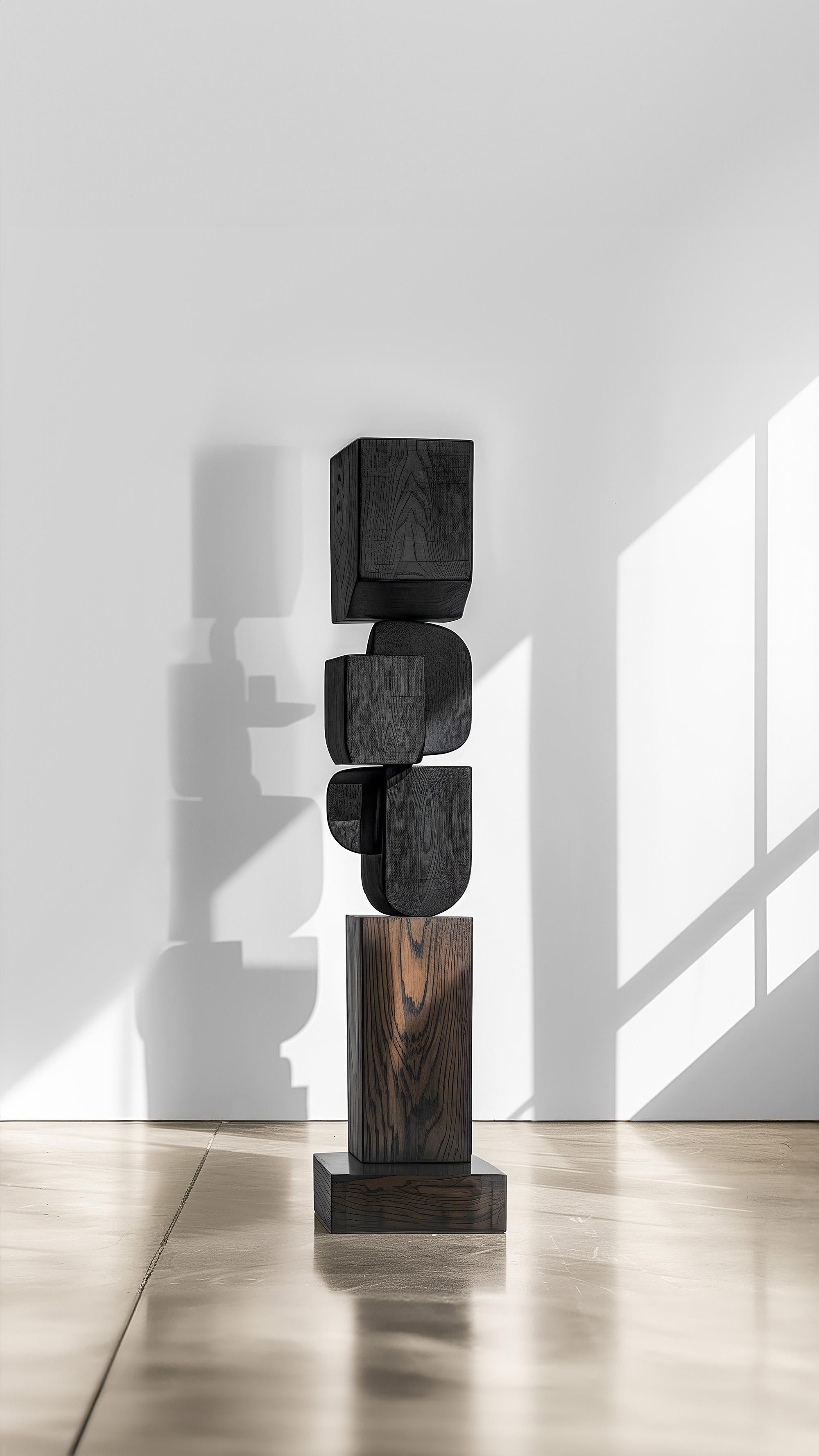 Mexican Joel Escalona's Unseen Force #59: Coffee Table Sculpture, Solid Oak For Sale