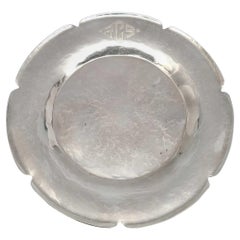 Joel F Hewes Hammered Sterling Silver Plate with Monogram