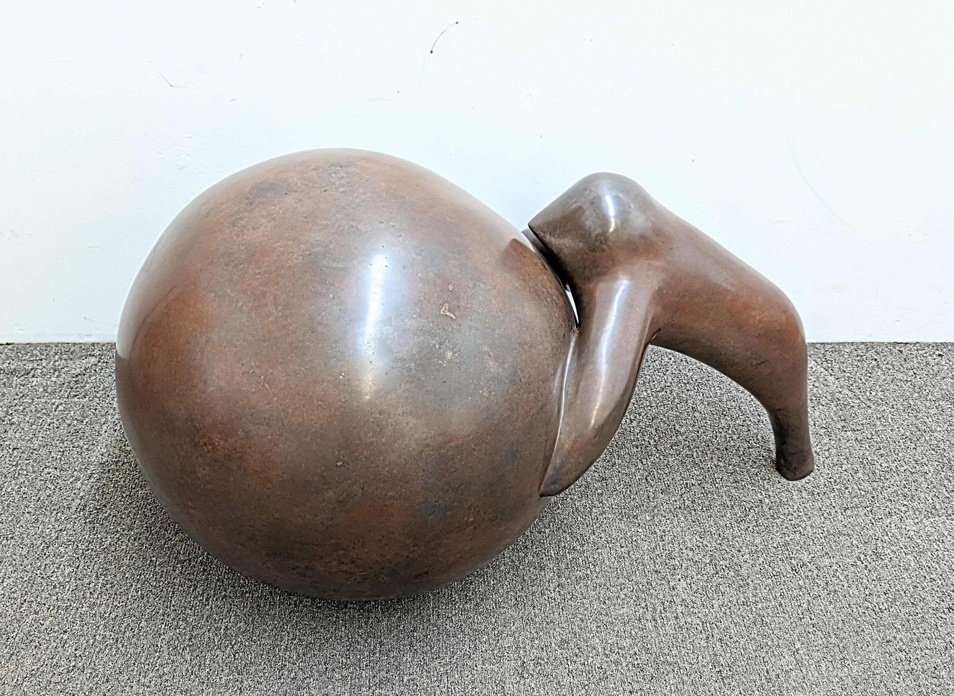 American Joel Fisher, Baby Seal with Ball, Bronze Sculpture For Sale