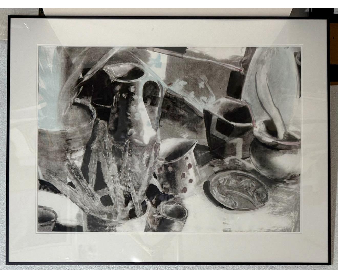 Großes modernes Joel Janowitz Bostoner Monotypie-Monogramm-Monogramm-Gemälde Piranesi-Serie im Angebot 1