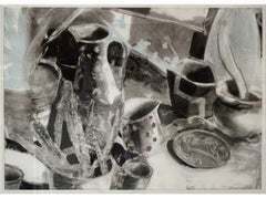 Großes modernes Joel Janowitz Bostoner Monotypie-Monogramm-Monogramm-Gemälde Piranesi-Serie