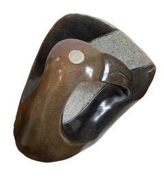 'Landing Dove' original opal serpentine Shona sculpture signed by Joel Nhete