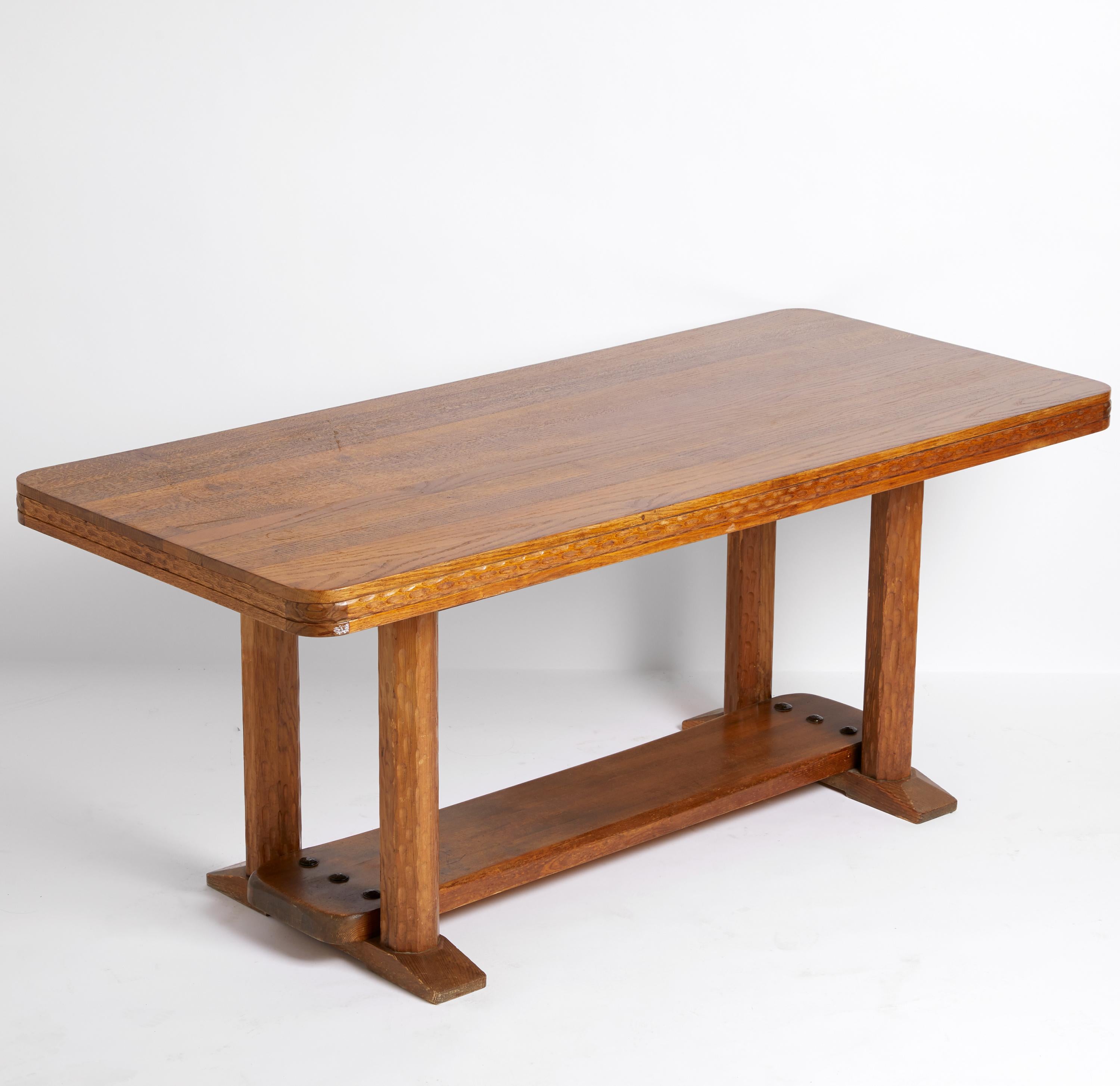 Early 20th Century Joel Norborg, Library Table, Oak & Oak, Sweden, 1910