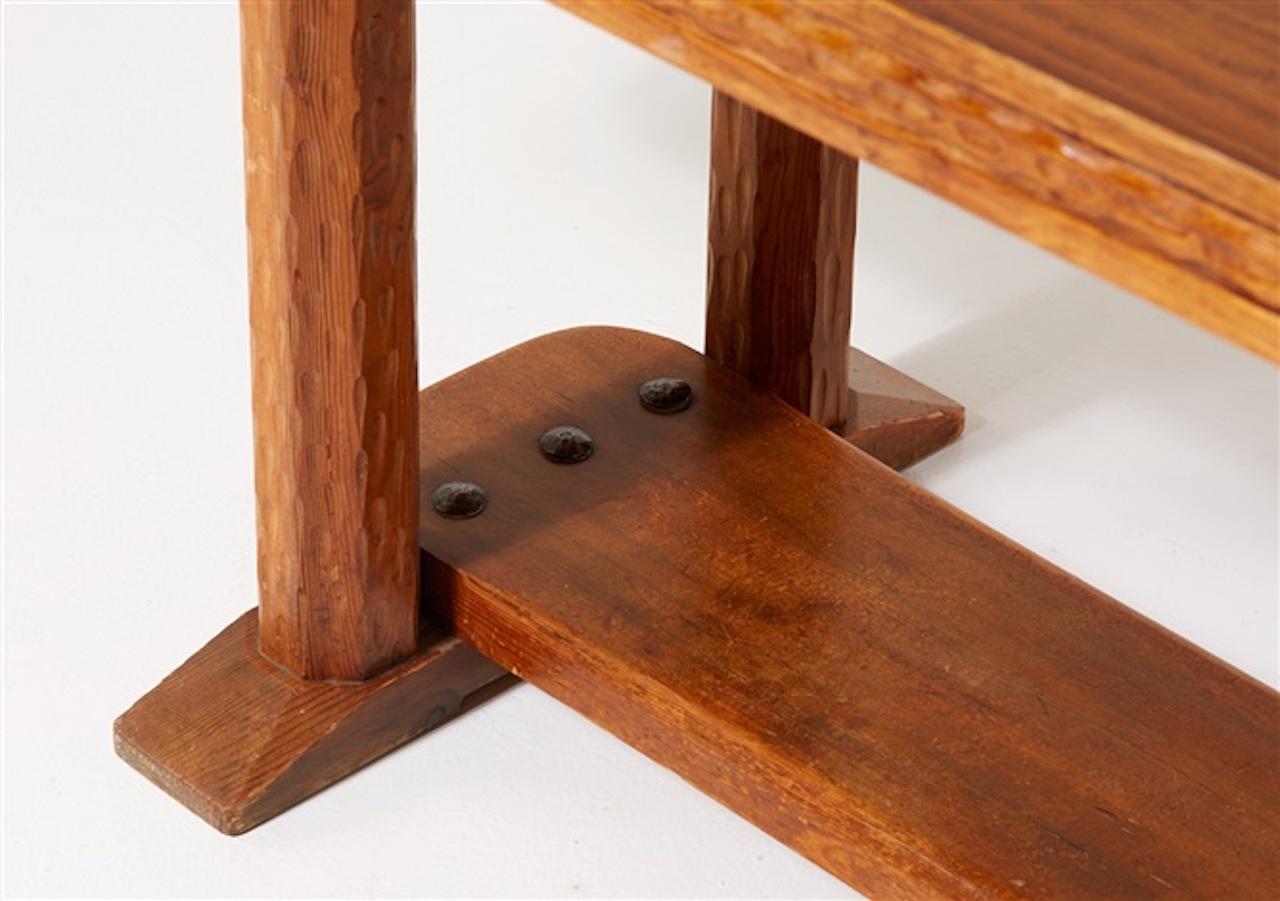 Joel Norborg, Library Table, Oak & Oak, Sweden, 1910 1