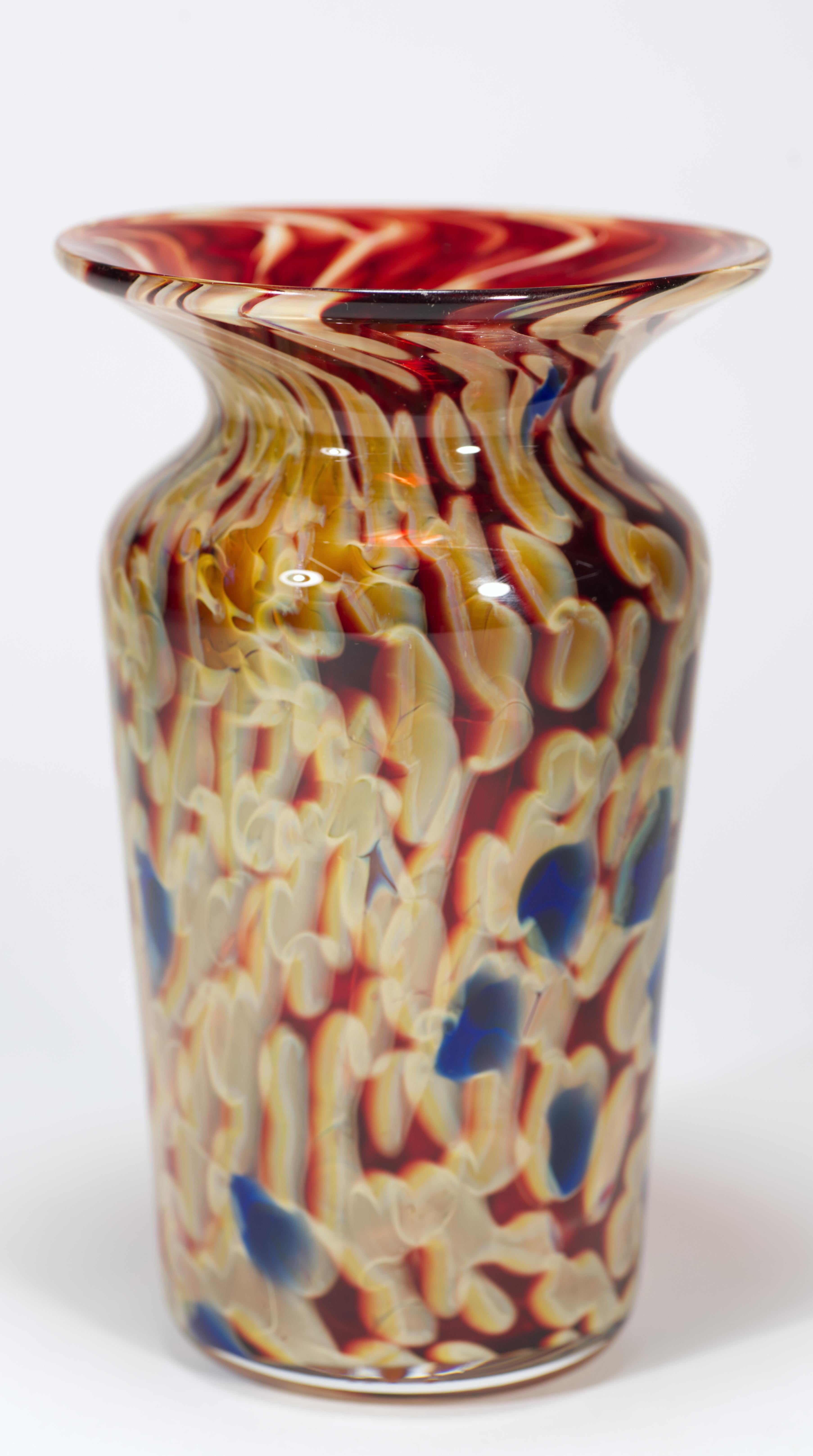 Hand-Crafted Joel O'Dorisio for Lost Angel Glass Bud Vase, American Studio Art Glass, 2005 For Sale