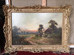 Impressionist Landscape, Dilapidated Farmhouse, Signed