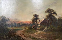 Impressionist Landscape, Dilapidated Farmhouse, Signed 