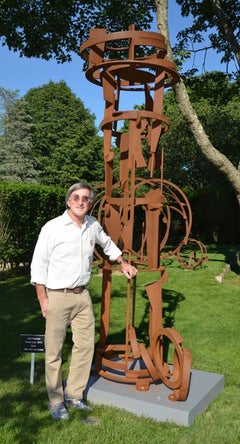 "Big Tower" Abstract, Steel Metal Industrial Outdoor Sculpture