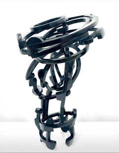 "Black Hat II" Abstract, Industrial Bronze Metal Sculpture by Joel Perlman