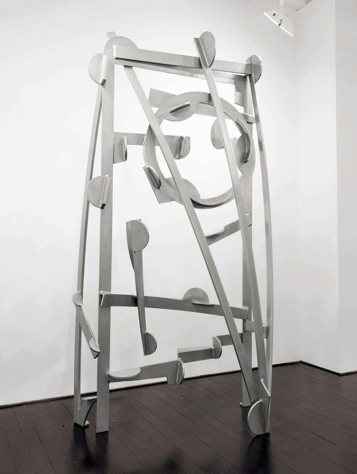 Abstract Sculpture Joel Perlman - Sculpture industrielle d'extérieur abstraite en acier et métal