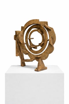 "Caramel" Joel Perlman, Abstrait, Cinétique, Concentrique, Métal, Patine