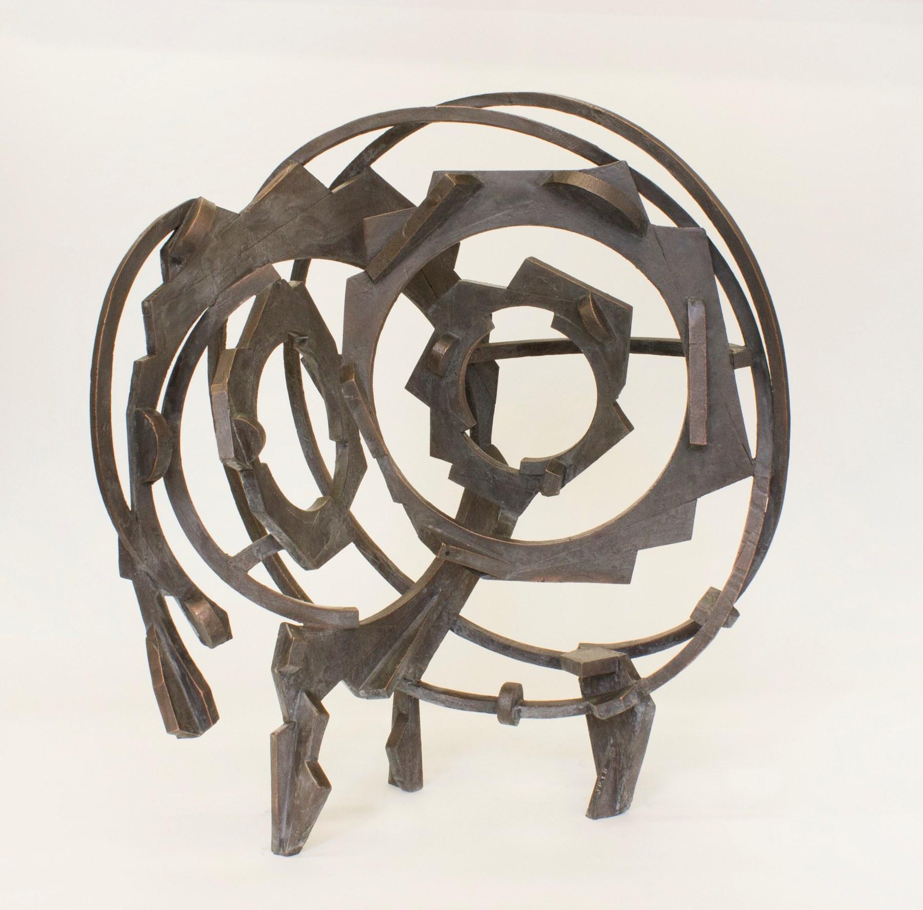 Joel Perlman Abstract Sculpture – Kupfer Grau/Grün