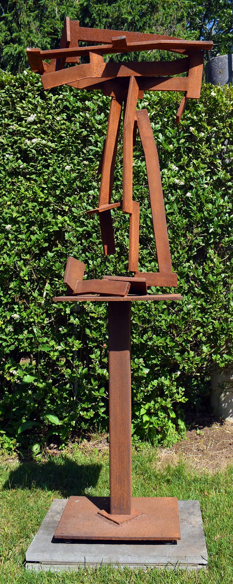 "Red Ryder" par Joel Perlman
Sculpture métallique abstraite de grande taille en acier

Joel Steele crée des sculptures complexes en acier, en bronze et en aluminium depuis le début des années 1970. Alors que le minimalisme était le style prédominant