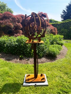 "Table Round II" Abstract, Industrial, Outdoor Metal Sculpture in welded steel